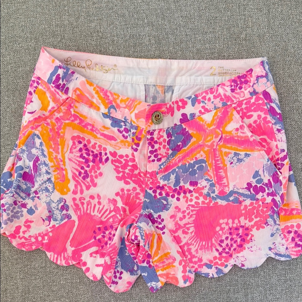 Lilly Pulitzer Women's Buttercup 5” inseam Pink and Orange Shorts size 2